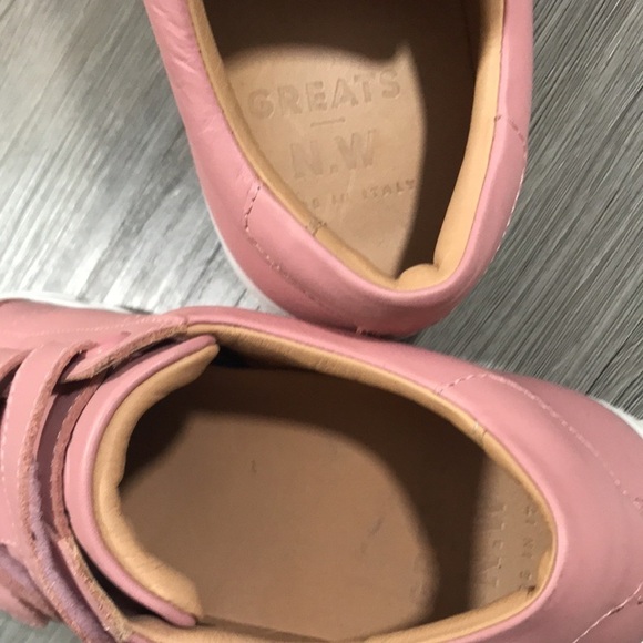GREATS Mauve Pink Leather Adjustable Strap Slip-On Sneakers size 9 - Picture 5 of 11